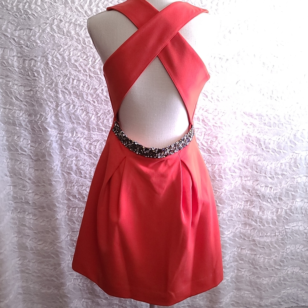 Rachel Roy Halter Dress Coral Size 8 - Picture 2 of 8